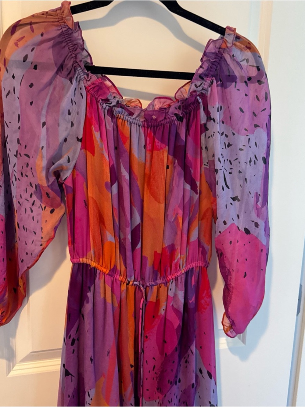 Diane Von Furstenberg Purple Printed Silk Camila Maxi Dress | Size 6 - Picture 3 of 5
